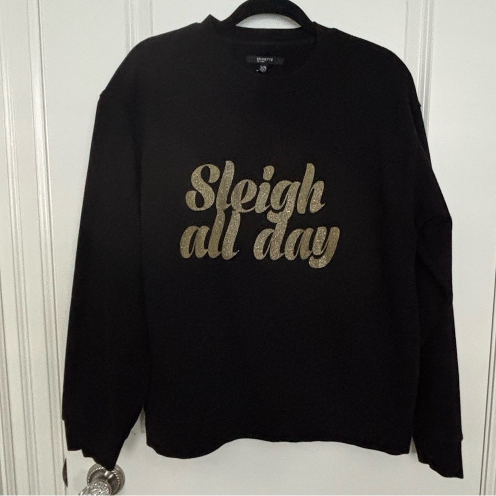 Brunette the Label Crew Neck Sweater - Blk Sz. L/XL
